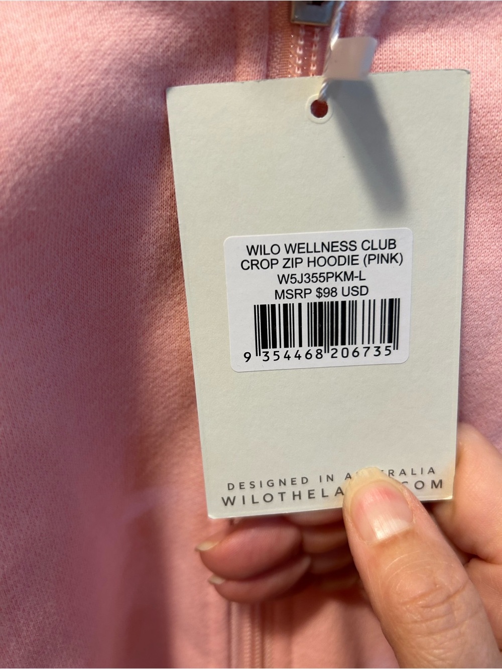 Wilo NWT Pinkish peach colorZip-Up Hoodie Jacket - Picture 2 of 5
